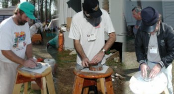 Grinders at work