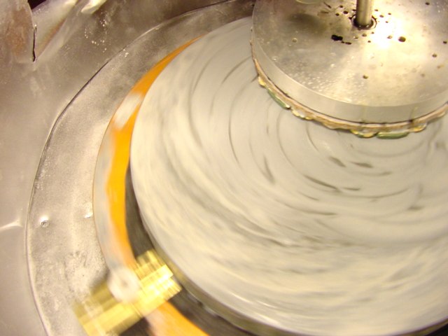 close up of the grinding