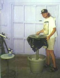 Matt showing off a new grinding table