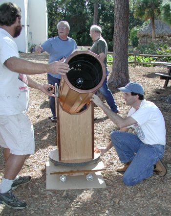Paul adjusts the trunnion